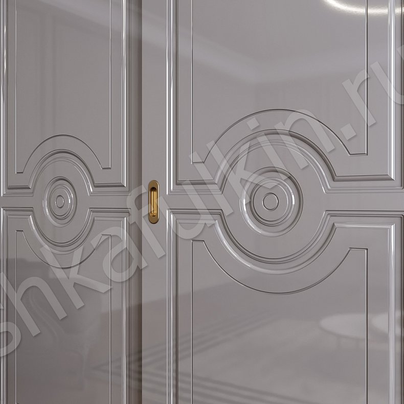 Изображение Шкаф-купе Монро Белый Светлые Серый Классика 3х створчатые Гостиная Для вещей 8