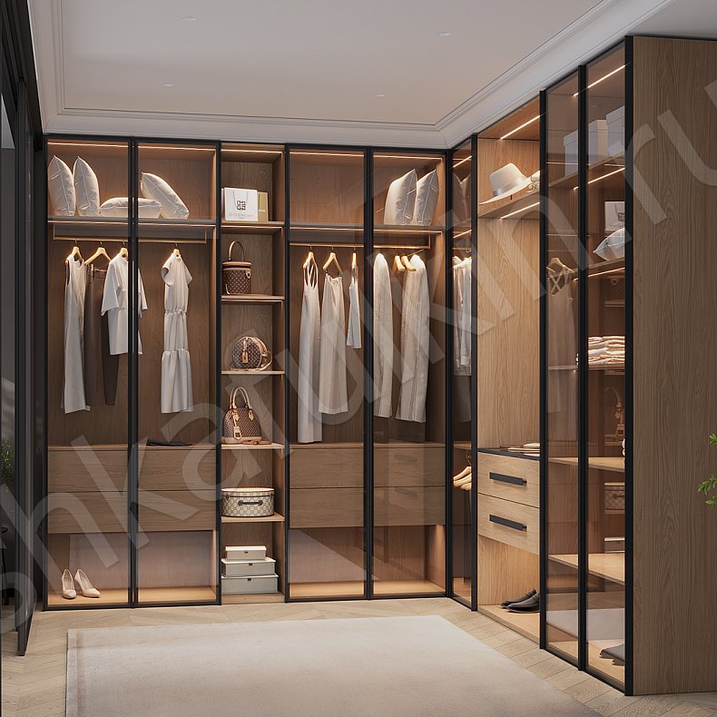 Гардеробная Перетти Древесный Современный  Гардеробная Для вещей Для белья 4