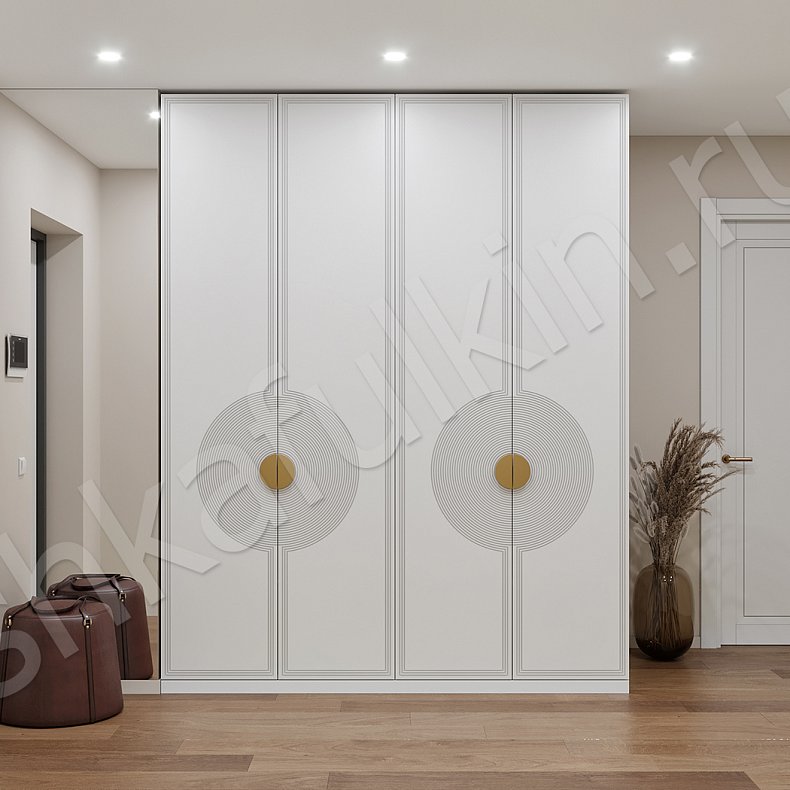 Прихожая Ришелье Светлые Коричневый Белый Неоклассика 4х створчатые Прихожая Для вещей 2