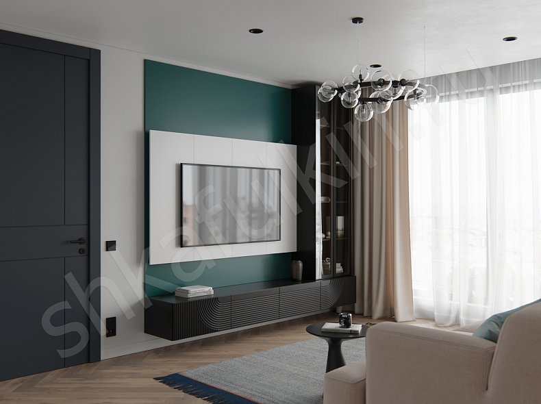 Стенка с витриной Зингер