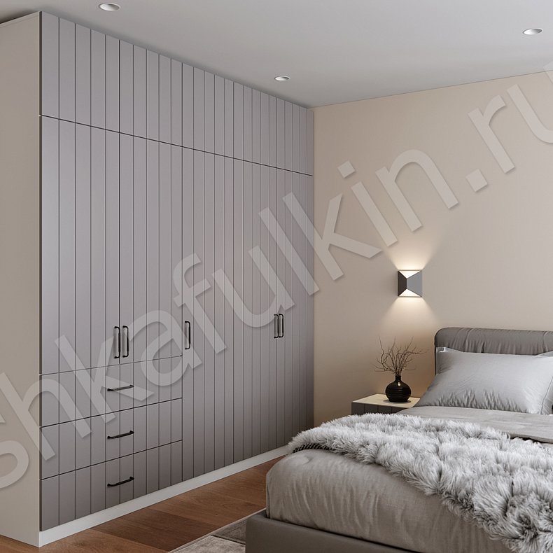 Гарнитур Кайрос Цветной Серый Синий Светлые Современный 5и створчатые Спальня Для вещей