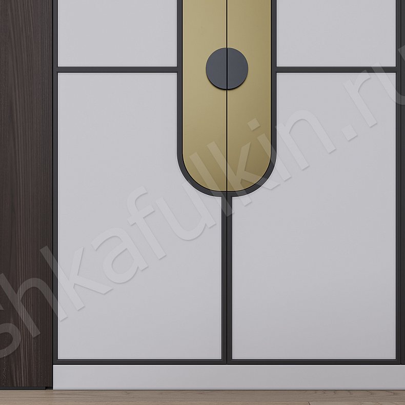 Встроенный шкаф Сальто Золото Белый Современный 4х створчатые Спальня Для вещей Для белья 4