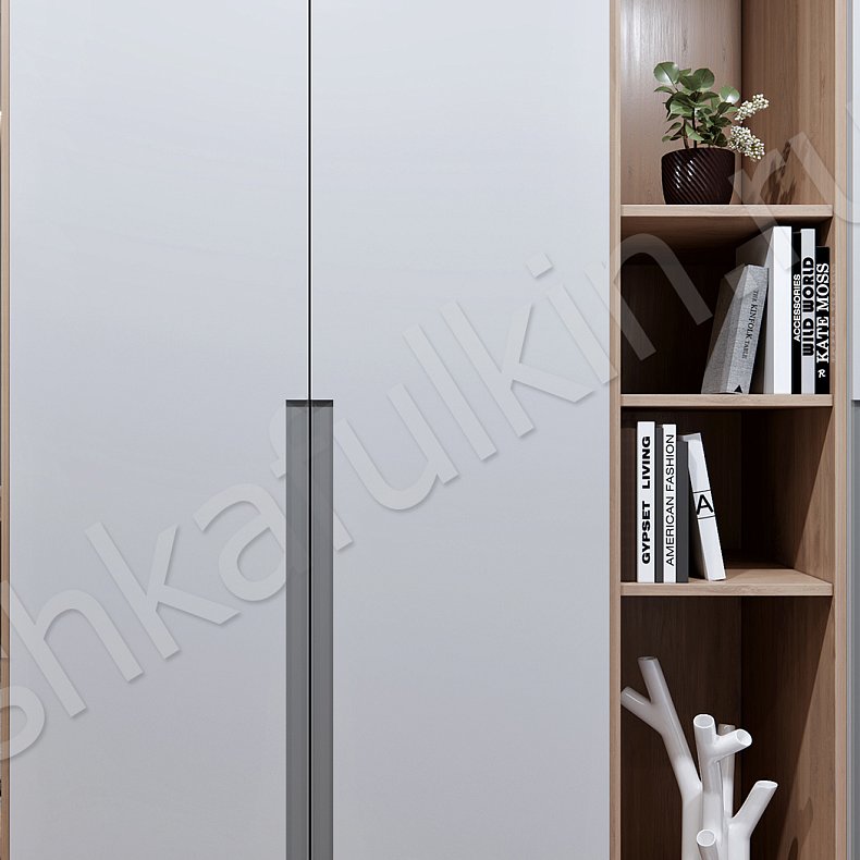 Изображение Прихожая Монти Белый Древесный Светлые Современный 4х створчатые Прихожая Для вещей 3