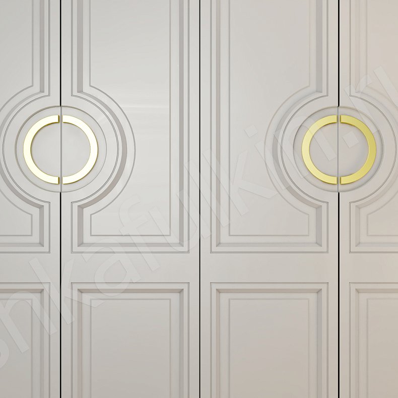 Изображение Гарнитур Агнесса Белый Светлые Неоклассика 4х створчатые Спальня Для вещей 6