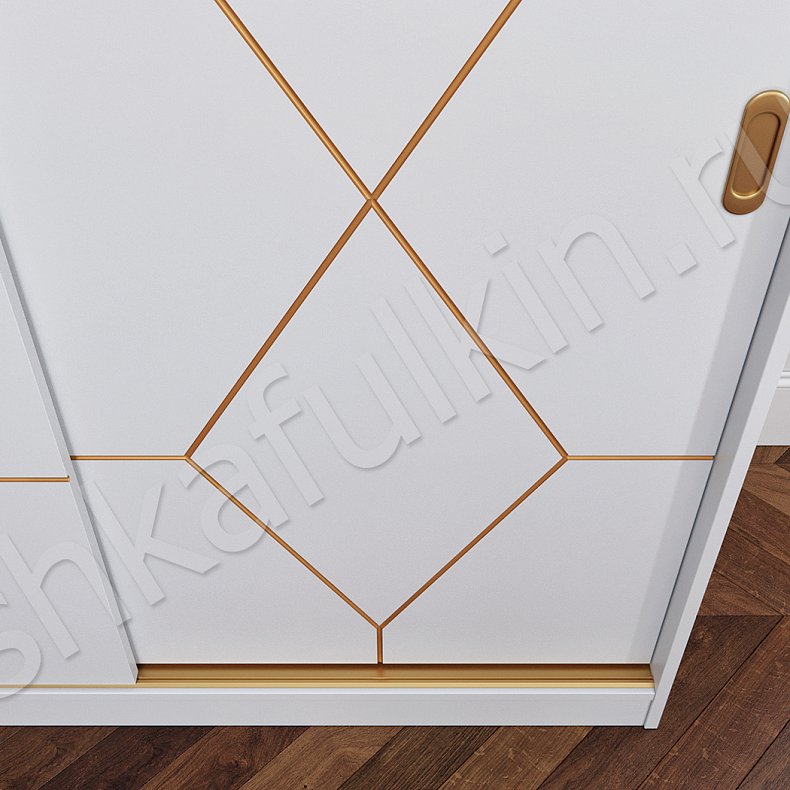 Корпусный шкаф-купе Рональд Золото Классика 2х створчатые Гостиная Для вещей 4