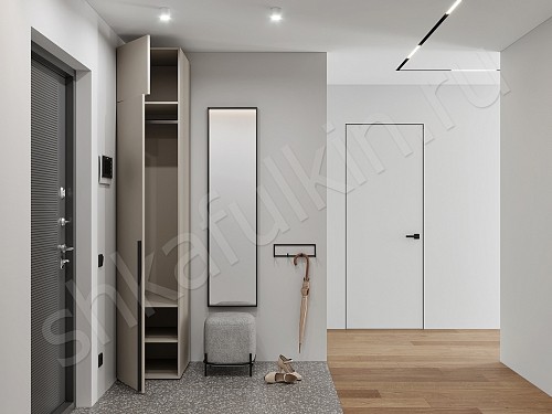 Прихожая 1 дверь Симпле Светлые Минимализм  Прихожая 