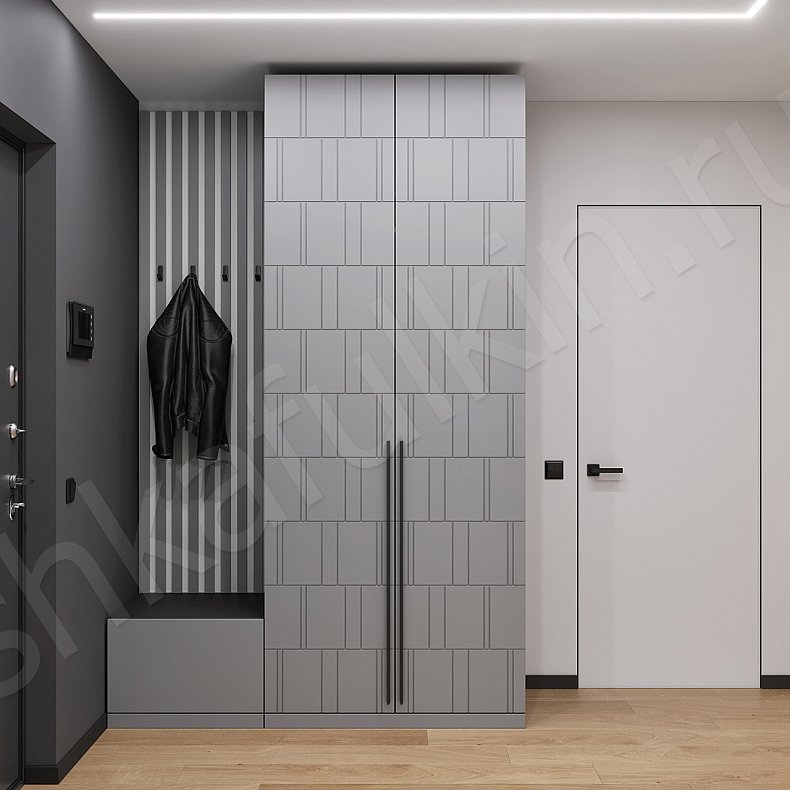 Прихожая Тиммер Светлые Серый Современный 2х створчатые Прихожая Для вещей