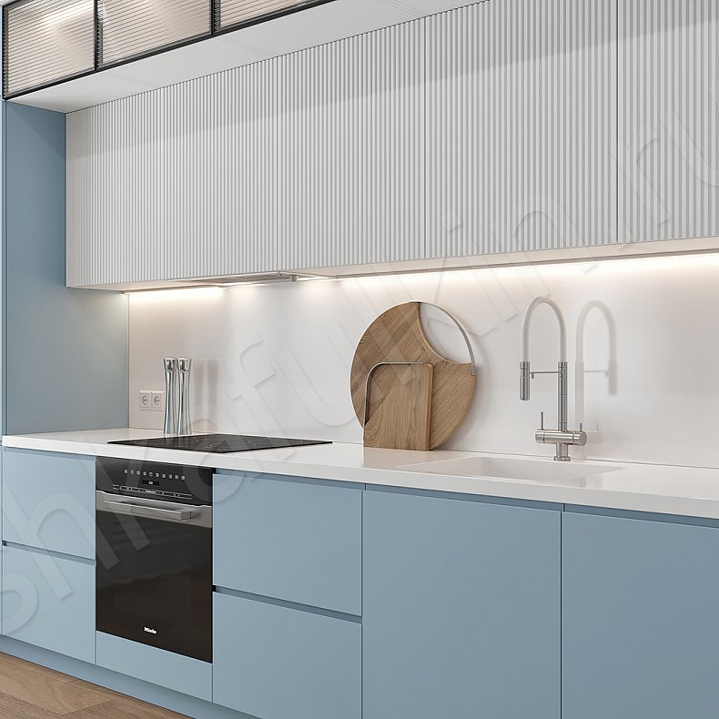 Кухня Шондер Светлые Синий Цветной Белый Современный   Для посуды 2