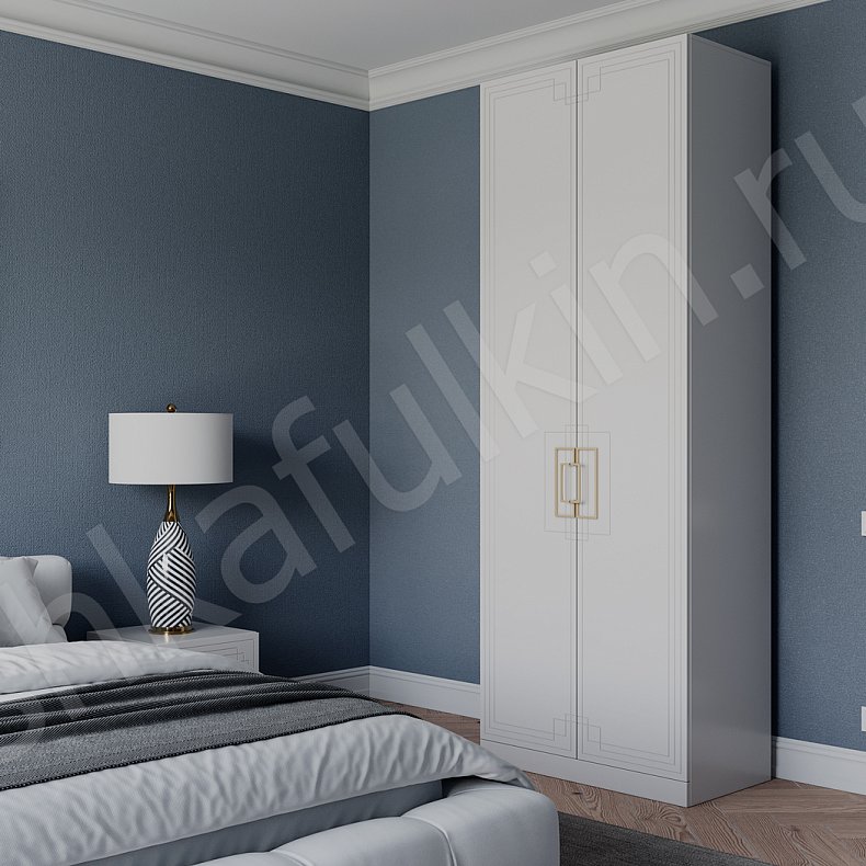 Шкаф  белый 2 двери Метрополитан Белый Минимализм 2х створчатые Спальня Для вещей 5
