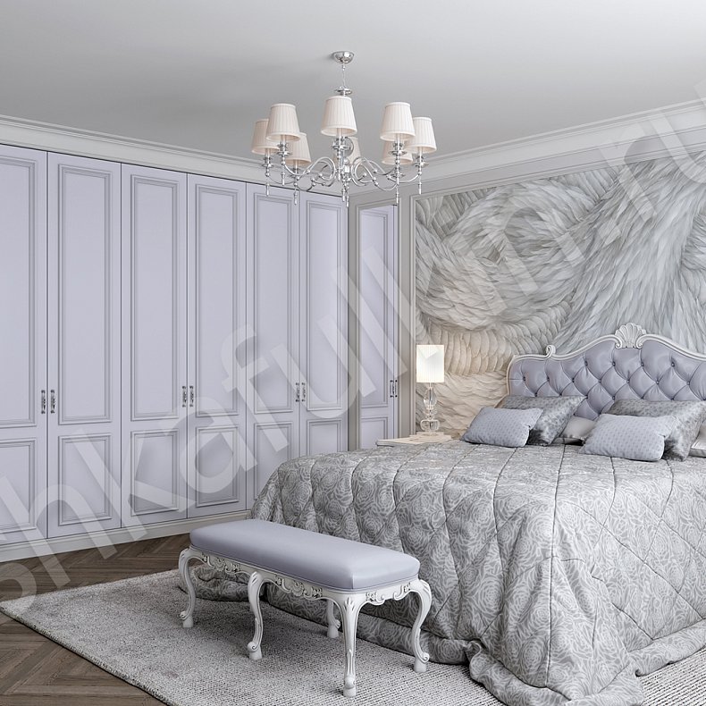 Изображение Шкаф Антуанетта Белый Светлые Классика 6и створчатые Спальня Для вещей 4