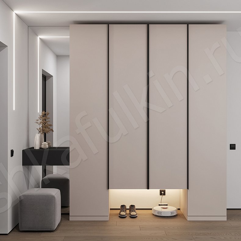 Прихожая Моннели Светлые Коричневый Минимализм 4х створчатые Прихожая Для вещей 1