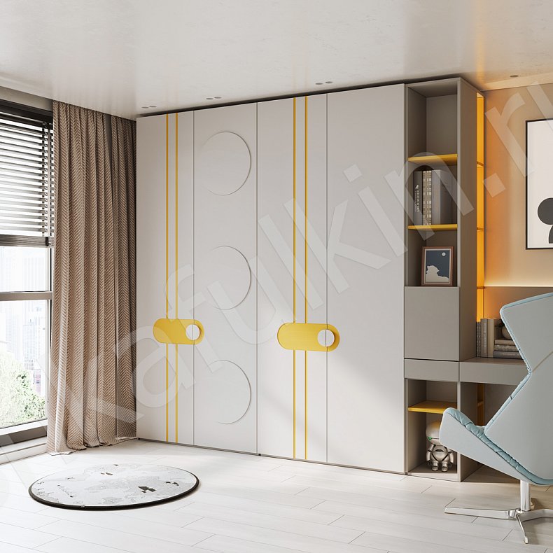 Изображение Детская Дисней Белый Современный 4х створчатые Детская Для вещей Для книг 1