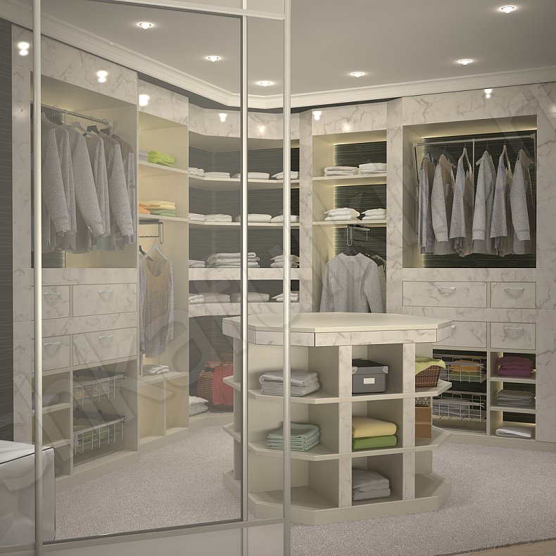 Гардеробная Сагрия Белый Модерн  Гардеробная  4