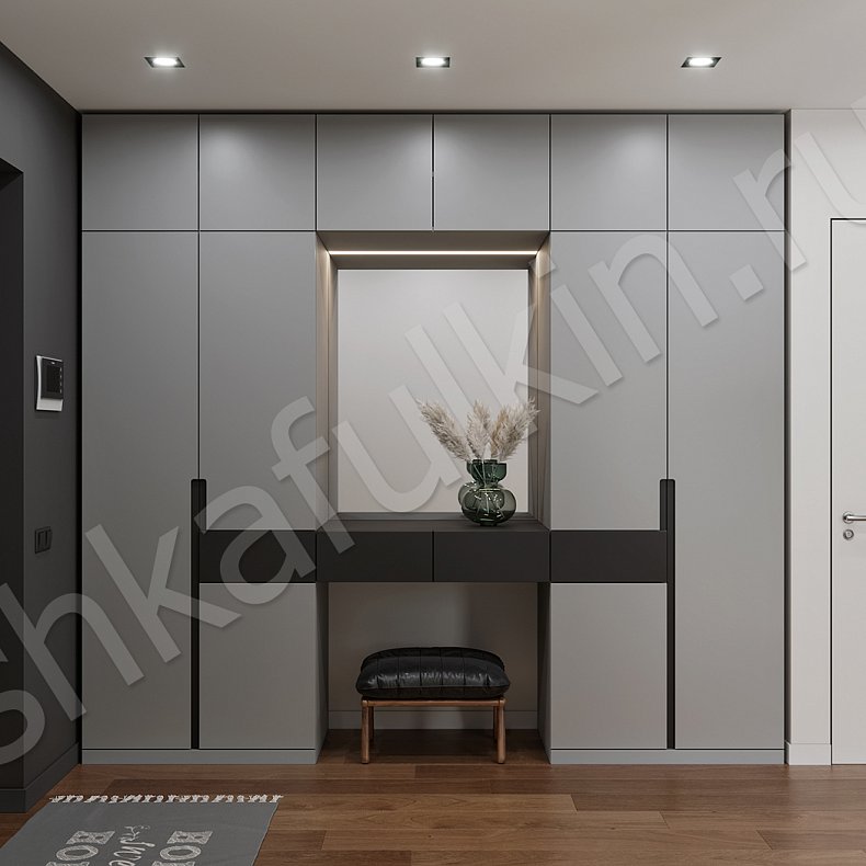 Прихожая Амиго Черный Светлые Серый Минимализм 4х створчатые Прихожая Для вещей 1
