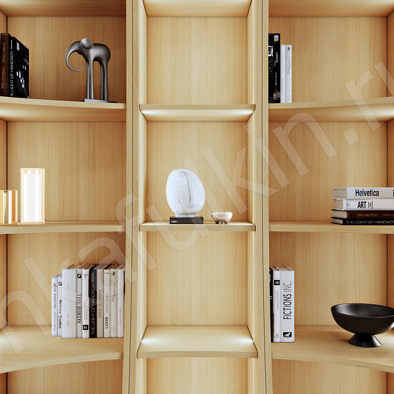 Шкаф встроенный Кьяра Цветной Темные Зеленый Неоклассика 4х створчатые Гостиная Для книг 6