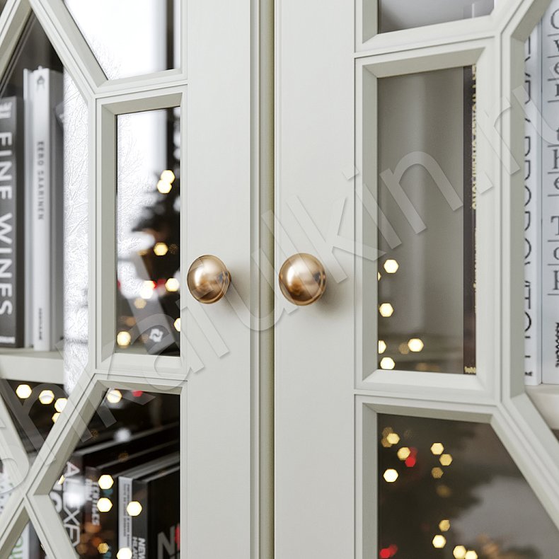 Изображение Гарнитур Смит Белый Цветной Синий Светлые Темные Неоклассика 2х створчатые Гостиная Для книг Под ТВ 11