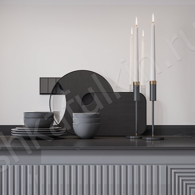 Изображение Кухня Эврика Серый Светлые Современный Для посуды 4