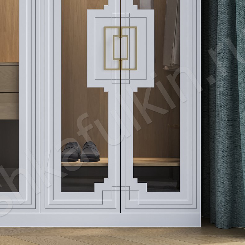 Гардеробная Метрополитан Белый Светлые Неоклассика 6и створчатые Гардеробная Для вещей 2