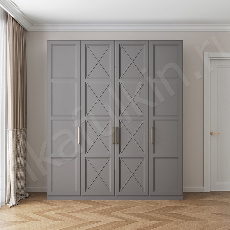 Шкаф Хемнэс Белый Красный Серый Светлые Классика 4х створчатые Гостиная Для вещей 5