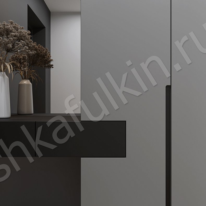 Изображение Шкаф в прихожую Амиго Черный Светлые Серый Минимализм 3х створчатые Прихожая Для вещей 4