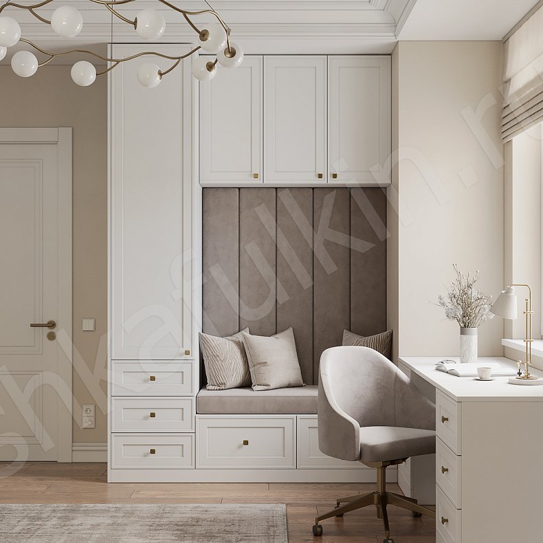 Кабинет Раймонд Светлые Белый Классика   Для вещей Для книг 1