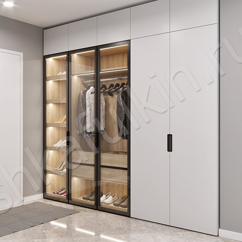 Изображение Прихожая Антей Белый Древесный Светлые Современный 5и створчатые Прихожая Для вещей 2