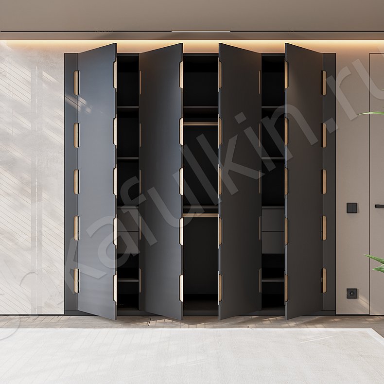 Изображение Кабинет Декарт Черный Современный 4х створчатые Гостиная Для книг 3