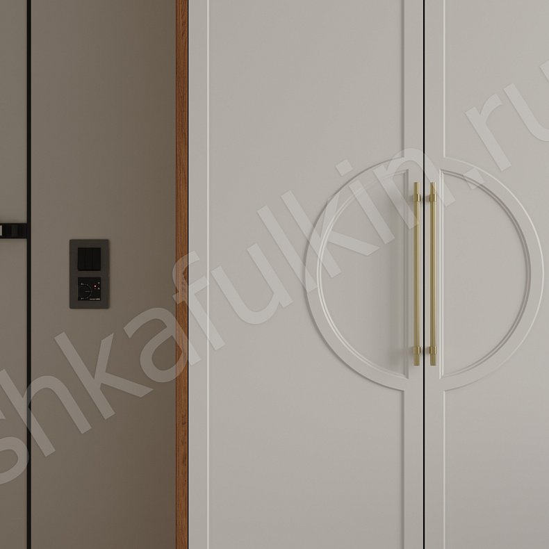 Кабинет Омега Древесный Белый Светлые Неоклассика 4х створчатые Спальня Для книг Для декора Для вещей 4