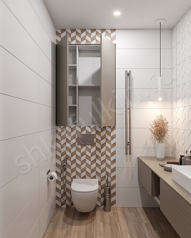 Изображение Мебель в ванную Монпасье Светлые Коричневый Современный Для вещей 2