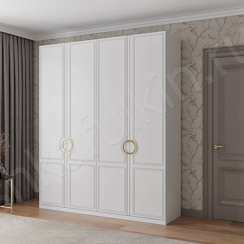 Шкаф София Белый Неоклассика 4х створчатые Спальня Для вещей