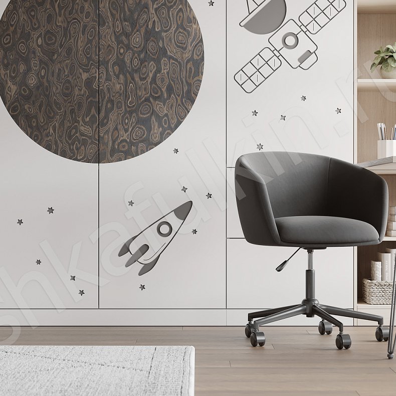 Изображение Детская Каллисто Белый Современный 4х створчатые Детская Для вещей Для книг 2