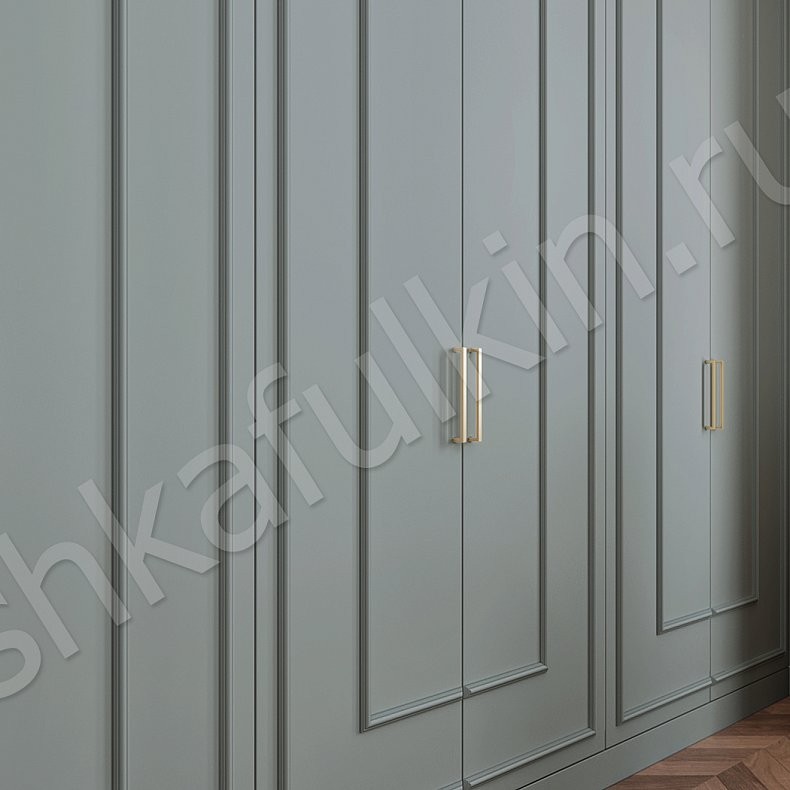 Встроенный шкаф Джорджия Белый Зеленый Темные Светлые Серый Неоклассика 6и створчатые Гостиная Для вещей 9