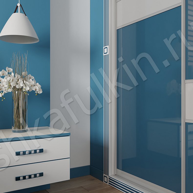 Изображение Шкаф-купе Акватон Синий Современный 4х створчатые Спальня Для вещей 2