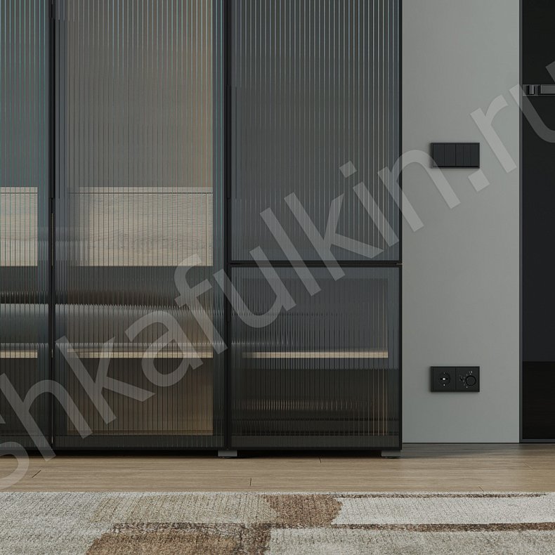 Шкаф Мору Темные Современный 4х створчатые Спальня Для вещей 2