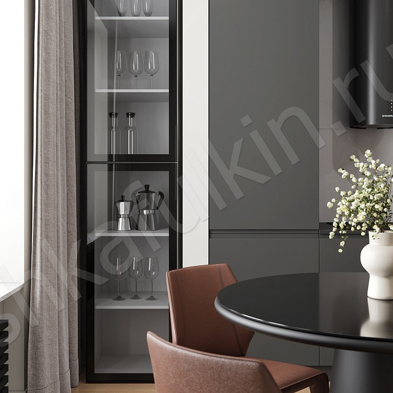 Кухня Тандино Мон Темные Красный Цветной Черный Современный   Для посуды 3