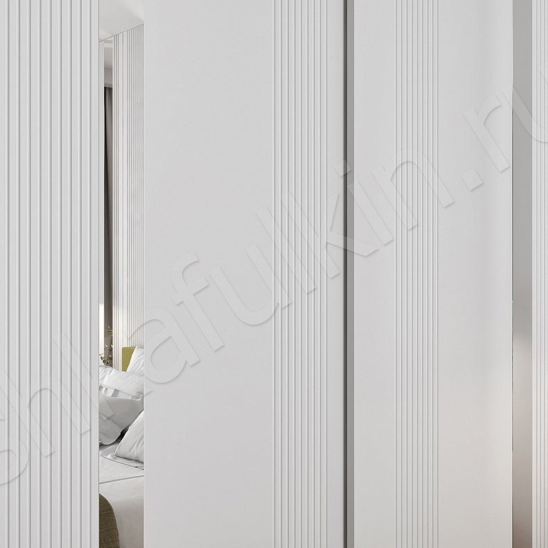 Встроенный шкаф-купе Альгеро Белый Модерн 2х створчатые Спальня Для вещей 2