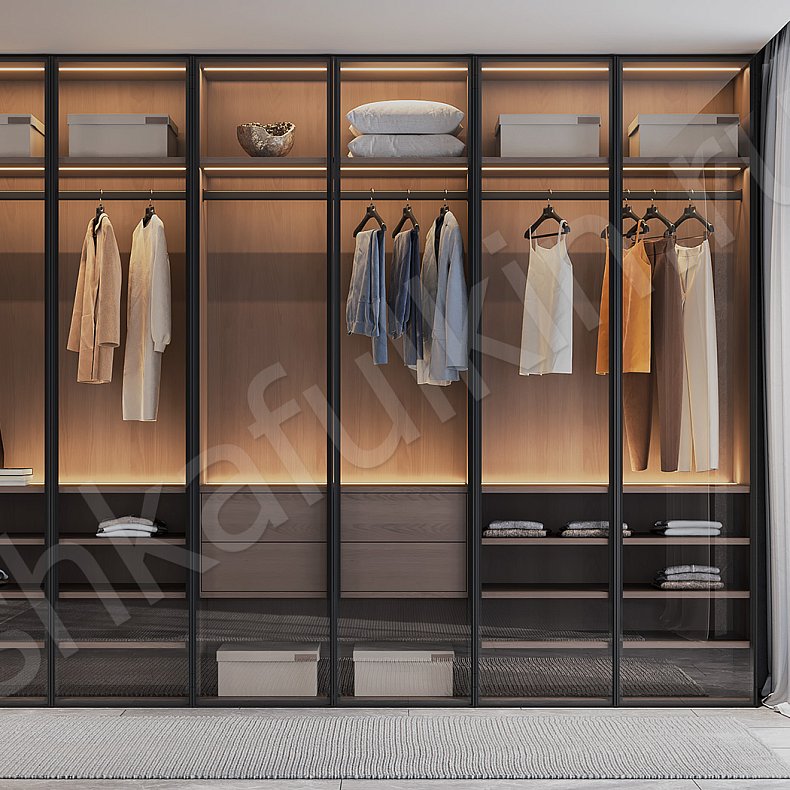 Гардеробная Неаполь Древесный Черный Современный  Гардеробная Для вещей 2