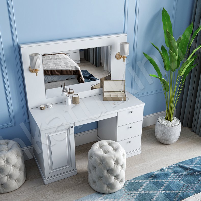 Изображение Гарнитур Эльза Белый Светлые Классика 4х створчатые Спальня Для вещей 2