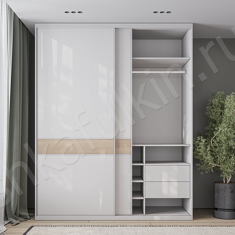 Шкаф-купе Руффало Светлые Современный 2х створчатые Гостиная Для вещей 2