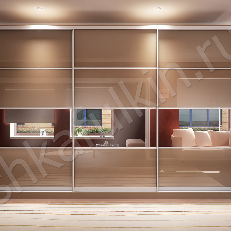 Корпусный шкаф-купе Арне Светлые Коричневый Модерн 3х створчатые Гостиная Для вещей 1