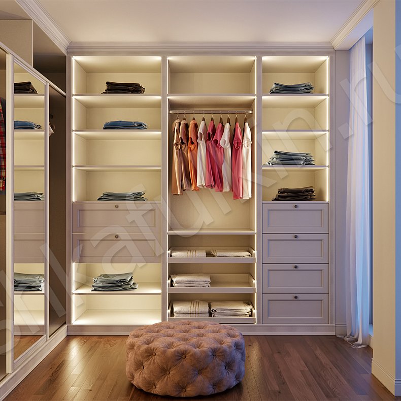 Гардеробная Мая Белый Классика  Гардеробная  3