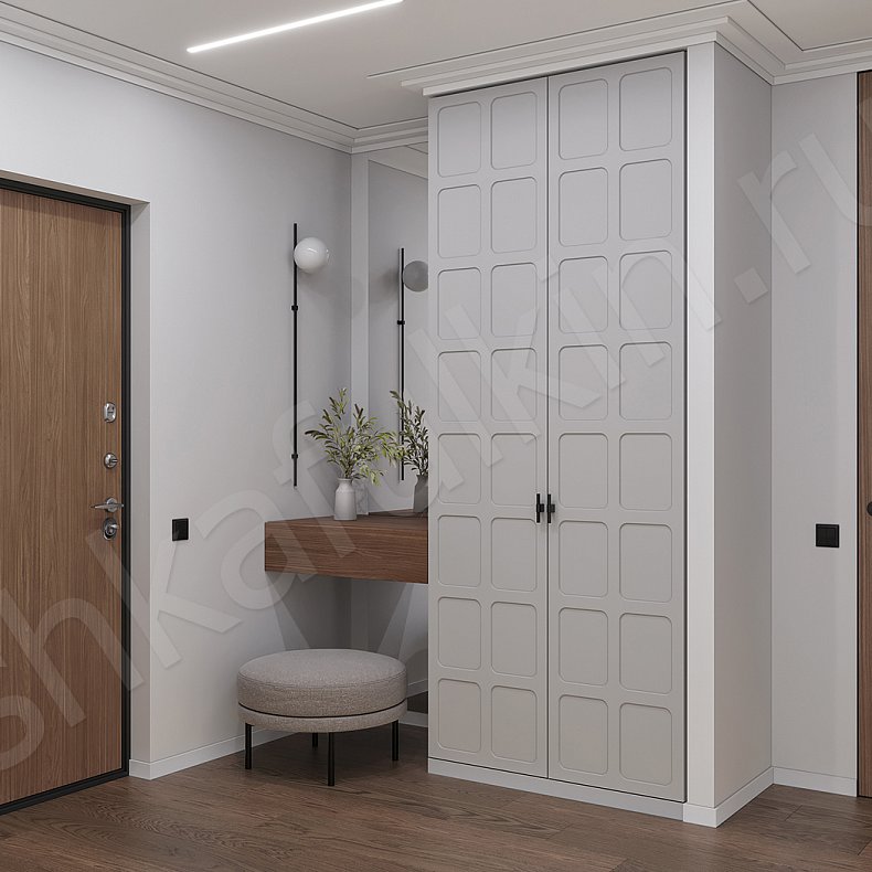 Изображение Прихожая Оникс Серый Светлые Древесный Современный 2х створчатые Прихожая Для вещей 2