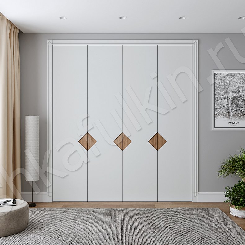 Изображение Шкаф Монако Светлые Древесный Белый Современный 4х створчатые Гостиная Для вещей 4
