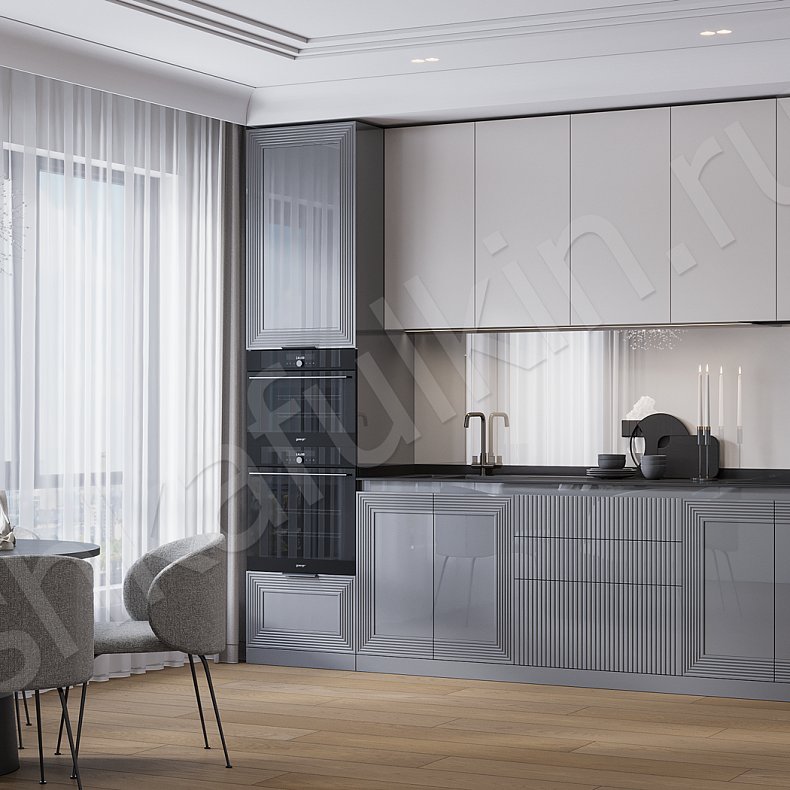 Изображение Кухня Эврика Серый Светлые Современный Для посуды 1