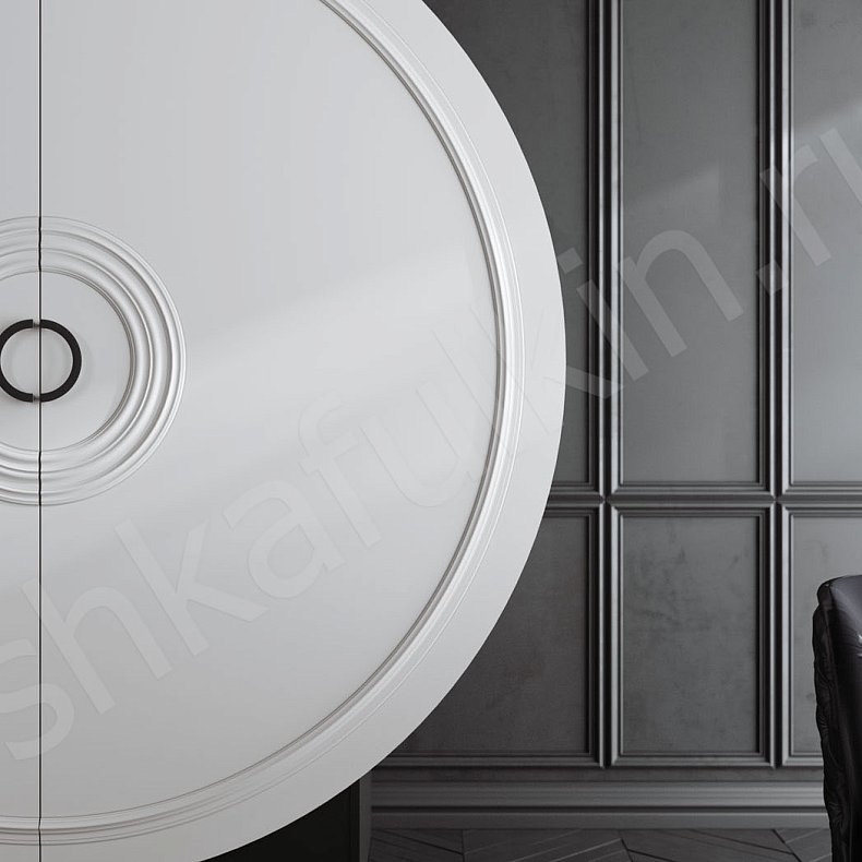 Изображение Круглый шкаф Санмарино Светлые Современный 2х створчатые Спальня Для вещей 4