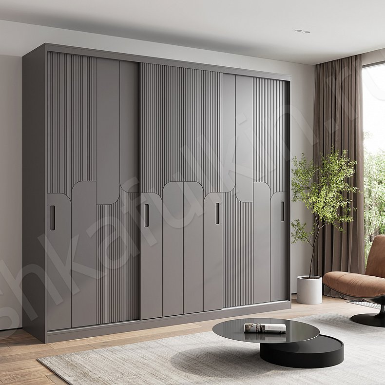 Шкаф-купе Амадео Светлые Современный 3х створчатые Гостиная Для вещей