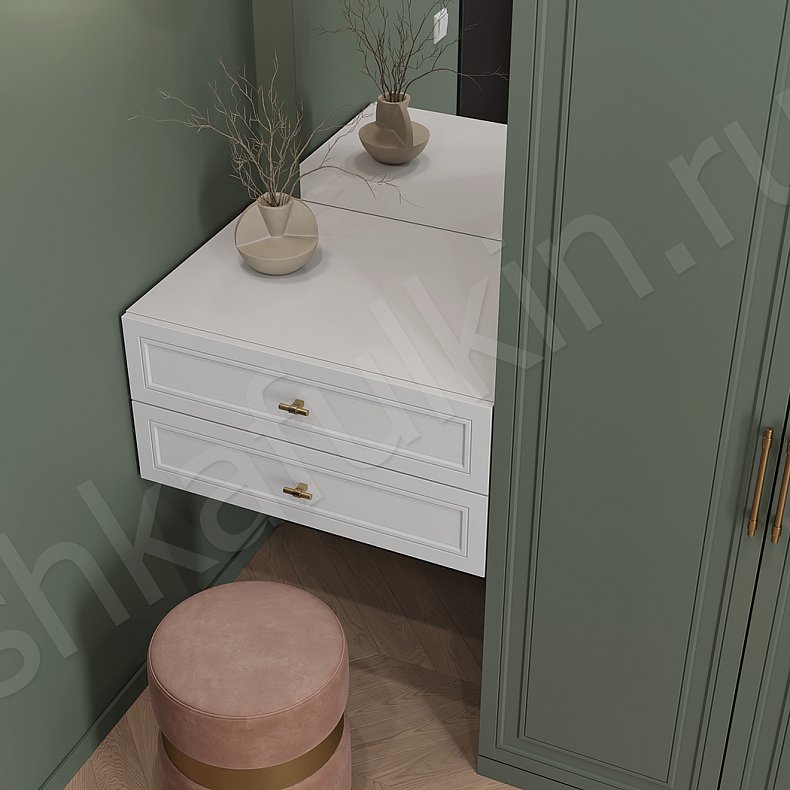 Изображение Прихожая Феодал Зеленый Темные Цветной Неоклассика 4х створчатые Прихожая Для вещей 2