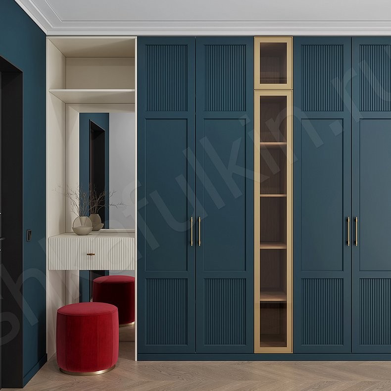 Прихожая Шелдон Зеленый Темные Цветной Неоклассика 4х створчатые Прихожая Для вещей