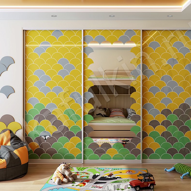 Селфи-шкаф Бендер Цветной Светлые Зеленый Современный 3х створчатые Детская Для вещей