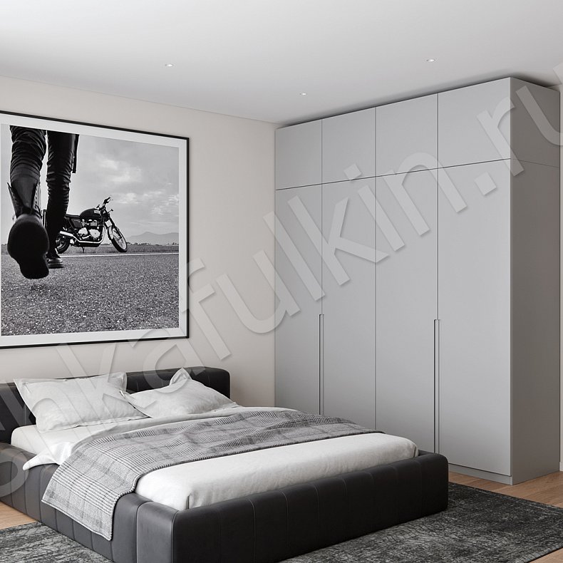 Распашной шкаф Миллер Белый Черный Серый Светлые Минимализм 4х створчатые Спальня Для вещей